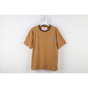 Pacsun x Land Rover Mens Small Distressed Spell Out Short Sleeve T-Shirt Brown